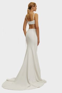 White Casual side cut out maxi dress ➤➤ Milla Dresses - USA, Worldwide delivery Trumpet Evening Dress, Milla Dresses, Best Evening Dresses, Gabardine Fabric, Formal Dress Code, Cut Out Maxi Dress, Formal Wear Dresses, Sleeves Style, Usa Dresses