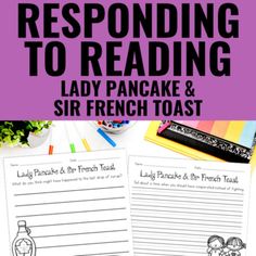 the lady pancake and sir french toast book with text overlay reading responding to reading