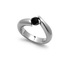 1ct Black Onyx Bypass Swirl Tension Ring in Stainless Steel | Taormina Jewelry Bypass Engagement Ring, Tension Ring, Amethyst Set, Tension Setting, Bypass Ring, Set Ring, Mens Pendant, Steel Jewelry, Stainless Steel Jewelry