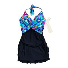 Reposhing This Item I Purchased From @Sallyjeffers257. Beautiful But Didn't Fit, Just Want To Recoup My Cost + Shipping. Still A Great Deal For This Brand Nwt Multicolor Ruched Tankini, Swimming Bathing Suits, Female Profile, Bathing Suit, Womens Swim, Black Blue, New Color, Bathing Suits, Blue Black