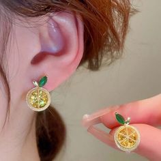 New In Package Color: Yellow And Green Stud Earrings Zinc Alloy Yellow Earrings Aesthetic, Green Stud Earrings, Lemon Earrings, Earrings Aesthetic, Anthropologie Jewelry, Yellow Earrings, Yellow And Green, Green Yellow, Zinc Alloy