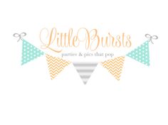 a banner that says little bunts with pennants and polka dots on the bottom