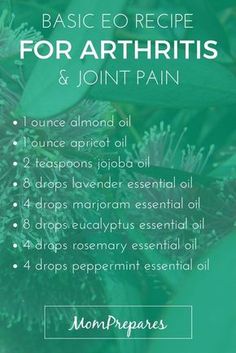 Essential oils are a natural and effective way to deal with symptoms of arthritis, such as pain and swelling. Read on for specific, science-based recipes. Essential Oils For Pain, Essential Oil Remedy, Essential Oils Guide, Essential Oils Herbs, Essential Oils Health, Essential Oil Blends Recipes, Joints Pain Relief, Essential Oil Diffuser Blends, Essential Oils Rosemary