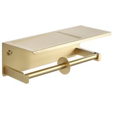 a brass toilet paper holder with two roll holders on the front and back of it