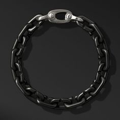 David Yurman chains are inspired by classical and original motifs, and are meticulously crafted by artisans. Each is designed to be worn alone, layered, or complemented with unique pendants or amulets from our other collections. Black titanium with sterling silverBracelet, 10.3mmPush claspChain links are engineered to be removable for resizing. David Yurman Chain, Men's Bracelets, Titanium Bracelet, Chain Links, Amulets, Black Rhodium, Unique Pendant, David Yurman, Chain Link Bracelet