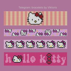 the cross stitch pattern for hello kitty bracelets