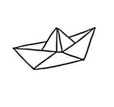 an origami paper boat on a white background