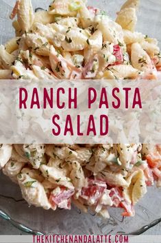 Ranch pasta salad in a bowl ready to be served Barbque Ideas Bbq, Pasta Salad Ranch, Best Potluck Dishes, Bbq Side Dish, Suddenly Salad, Resep Pasta, Bbq Side Dishes, Bbq Side