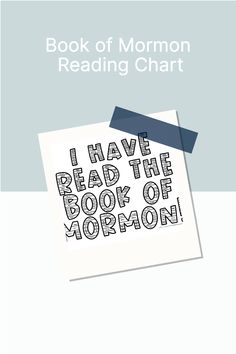 the book of mormon reading chart is shown with an image of a note on it