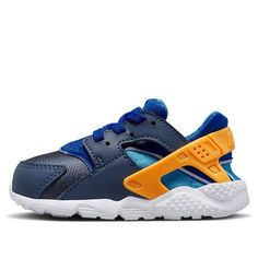 (TD) Nike Huarache Run 'Diffused Blue Laser Orange' 704950-422 (SNKR/Low Top/Non-Slip/Shock-absorbing) Blue Laser, Huarache Run, Air Huarache, Nike Air Huarache, Nike Huarache, Low Top, Nike Air, Running, Nike