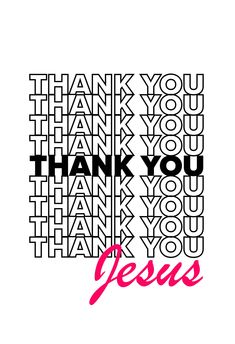 the words thank you in black and pink on a white background