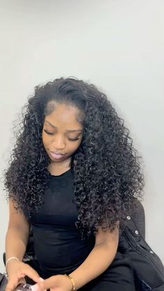 16 Inch Curly Sew In Weave, Curly Sew Ins With Leave Out Hair, Curly Sew In Leave Out, Deep Curly Sew In, Curly Bundles Sew Ins, Curly See In, Curly See In With Leave Out, Jerry Curl Weave Sew In, Middle Part Curly Sew In