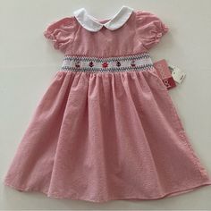 New With Tags Size: 4t Short Sleeves Button Closure Cotton, Polyester Plaid Christmas Outfit, Infant Dresses, Girls Velvet Dress, College Au, Grey Knit Dress, Thanksgiving Dress, Pink Polka Dot Dress, Bunny Dress, White Flower Girl Dresses