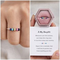 To My Niece, Colored Jewelry, I Love My Daughter, Daisy Ring, Fidget Rings, My Niece, Rings Jewelry Fashion, Gifts For Your Mom, Enamel Jewelry