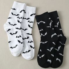 2 Pairs Of Bat Socks Includes 1 Black Pair & 1 White Pair (As Shown In Photos) Tags Halloween Goth Gothic Emo Punk Creepy Spooky Scary Horror Edgy Casual Statement Streetwear Contemporary Modern Trendy Trending Cartoon Novelty 90s 00s Y2k Kawaii Retro Vintage Hot Topic Dolls Kill Iron Fist Blackmilk Tripp Current Mood Kreepsville Sourpuss Lip Service Spencer's Oct October Seasonal Holiday Vamp Vampire Bat Socks, Grunge Socks, Goth Socks, Vintage Hot Topic, Statement Streetwear, Y2k Kawaii, Halloween Goth, Goth Accessories, Gothic Emo