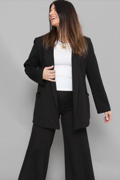 Chic Look, Oversized Jacket, Oversized Blazer, Effortless Style, Knit Fabric, Blazer, Black