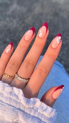 Vacation Nail Inspo 2024 Almond, Wine Nails, Tropical Nails, Summery Nails, French Nail, Cute Summer Nails, Burgundy Nails, Vacation Nails, Beach Nails