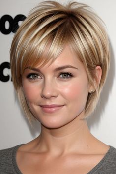 29+ Short Hairstyles for Round Faces Women 23 Hairstyles For Round Face Shape, Down Hairstyles With Braids, Short Hairstyles For Round Faces, Bob Hairstyles For Round Face, Choppy Bob Hairstyles For Fine Hair, Edgy Short Haircuts, Hair Cut Guide, Hairstyles With Braids, Best Short Hairstyles