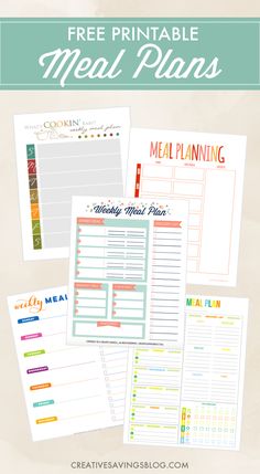 free printable meal plans for the whole family