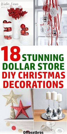 I absolutely LOVE all of these Dollar Store Christmas decorations ideas! The snow village is my absolute favorite. With a very small Christmas budget, these christmas decorations are exactly what I needed. Most Dollar Store decorations look cheap but these christmas crafts look stunning and expensive! #dollarstore #christmasdecorations #christmascrafts #offbeatbros #homedecor #DIY Diy Christmas Decorations Dollar Store, Dollar Store Diy Christmas, Store Christmas Decorations, Dollar Store Christmas Decor, Dollar Store Christmas Decorations, Advent Calendar Diy, Dollar Store Christmas Crafts, Dollar Tree Christmas Decor, Dollar Store Christmas