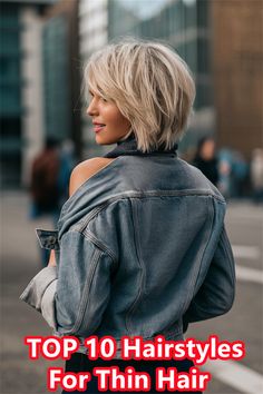 Say Goodbye to Bad Hair Days: Top 10 Hairstyles for Thin Hair Short Modern Bob Hairstyles, Angle Bob Hairstyles, Shaggy Bob With Bangs For Fine Hair, Short Cut For Fine Hair Over 50, Choppy Bob Hairstyles For Round Faces, Shaggy Bob Chin Length, Hairstyles For Short Fine Hair Over 50, Chin Length Fine Hair Styles, Back Of Shag Haircut