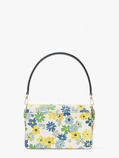 bon voyage! our new shoulder bag is perfect for trips around the world (or to your favorite café down the block). | Kate Spade Voyage Floral Medley Medium Shoulder Bag, Parchment Multi Kate Spade Bag, The Block, Kate Spade, Around The World, Top Handle Bag, Shoulder Bag, The World, Floral