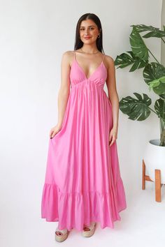 Shine Bright Maxi Dress in Pink – Grey Bandit City Summer Outfits, Church Outfit Summer, Bright Maxi Dress, Ruffle Floral Maxi Dress, Grey Bandit, Easter Dresses, Pink Maxi, Pink Maxi Dress, Fashion Fits