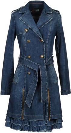 Denim Outerwear - Lyst  Loooooove Moschino Vestiti In Jeans, Look Jean, Diy Vetement, Moda Jeans, Denim Wear, Mode Boho, Upcycle Jeans, Denim Outerwear