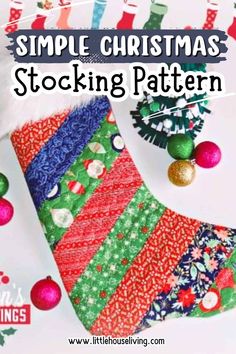 This simple Christmas stocking sewing pattern is an easy way to create a festive addition to your holiday decor. Perfect for beginners, this DIY sewing project will help you make beautiful personalized stockings for the whole family. Christmas Stocking Pattern Free, Diy Christmas Stocking, Christmas Stocking Tutorial, Quilted Stocking, Christmas Stockings Sewing, Stocking Tutorial, Sewing Christmas Gifts, Diy Stockings, Quilted Christmas Stockings