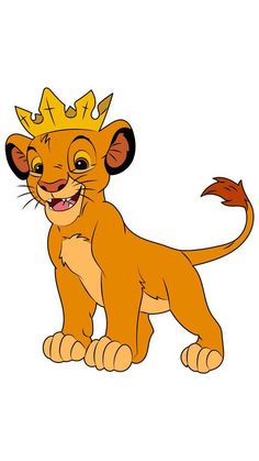 the lion king from disney's live action movie, simba with a crown on his head