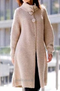 Crochet Cardigan Girl, Hand Knitted Dress, Crochet Jacket, Coat Patterns, Knitted Coat, Cardigan Pattern, Knitting Women, Knit Fashion, Crochet Cardigan