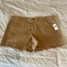 Nwt Gap Khaki Shorts. Size 4. Gap Fitted Cotton Shorts, Fitted Cotton Shorts By Gap, Gap Mid-rise Shorts For Summer, Stretch Shorts By Gap, Gap Beige Cotton Bottoms, Gap Beige Bottoms For Summer, Gap Fitted Casual Shorts, Gap Fitted Short-length Bottoms, Fitted Gap Bottoms With Built-in Shorts