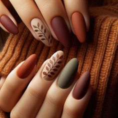 Fall 2024 Nail Trends You’ll Love: Bold, Chic, and Perfect for You! - Payhip Fall Nails 2024 Matte, Fall Color Matte Nails, Sns Nails Designs Fall, Thanksgiving Matte Nails, Simple Gel Nail Designs Fall, Late November Early December Nails, Almond Fall Nails 2024, Matte Thanksgiving Nails, Matte Olive Green Nail Ideas