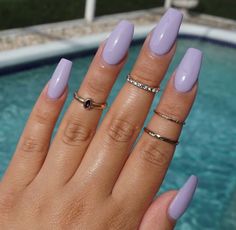 Lilac Nails Design, Lilac Nails, Lavender Nails, Colorful Nail Designs, Summer Acrylic Nails, Short Acrylic Nails