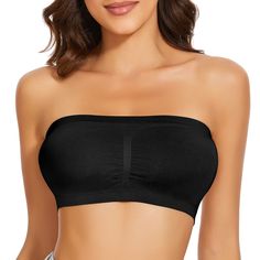 PRICES MAY VARY. [ Strapless Bandeau bra ] The strapless bra for women is made of soft and breathable fabric, it absorbs the sweat and stay fresh in summer days. The material of the bandeau bra is also skin-friendly, super soft and not itchy, just feel like your second skin. [ Removable Pads and Wireless Bralette ] This tube top has removable pads, which help push up your breast, creating perfect bust shape for you. The removable pads design is also convenient for washing, ensure the strapless b Wireless Strapless Bra, Tube Top Bra, Tube Bra, Top Layering, Strapless Bras, Strapless Bralette, Bra For Women, Top Bra, Padded Bralette