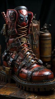 Cyberpunk Shoes, Deadpool Character, Pumpkin Character, Steampunk Boots, New Rock Boots, Diy Leather Bracelet, Comic Book Art, Inspiration Painting, Mens Cowboy