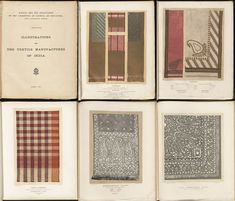 six books with different patterns on them