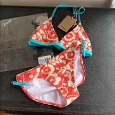 New With Tags Girls Bikini! Never Worn! Playful Orange Swimwear For Spring, Playful Orange Swimwear For Vacation, Blue Orange, Womens Swim, Color Blue, Swimming, Orange, Tags, Women Shopping