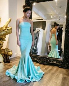 Turquoise Mermaid Dress, Aqua Prom Dress Tight, Turquoise Fitted Prom Dress, Tiffany Blue Bridesmaid Dresses, Tiffany Designs Prom Dress, Elegant Turquoise Floor-length Dress, Photo Women, Evening Dress Long, Strapless Prom Dresses