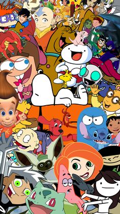 an image of many cartoon characters together