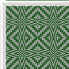 a green and white knitted pattern