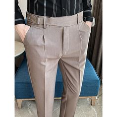 Season:Spring   Fall,Summer; Fabric:Polyester; Gender:Men's; Style:Elegant,Vintage; Occasion:Business,Casual; Fit Type:Regular Fit; Function:Comfort,Breathable; Waistline:High Waist; Pattern:Plain; Design:High Rise,Straight Leg,Pocket; Pants Type:Gurkha Pants,Suit Pants,Pleated Pants,Trousers,Dress Pants; Fly Type:Button,Zipper; Front page:FF; Listing Date:06/15/2023; Production mode:External procurement; Hips:; Length:; Waist: Gurkha Pants, Slim Fit Suit Pants, Modern Fit Suit, White Dress Pants, Wedding Social, Khaki Dress Pants, Social Dresses, Formal Pants, Slim Fit Suits