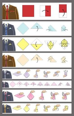 Simpul Dasi, Pocket Square Folds, Tie A Necktie, Pocket Square Styles, Handkerchief Men, How To Fold, Kraf Diy, Sharp Dressed Man