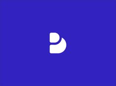 the letter b is made up of white letters on a blue background with an oval shape