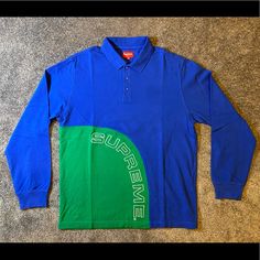 Supreme Corner Arc L/S Polo Used Size- Medium In Great Condition Blue Purple, Blue And Purple, Color Blue, Mens Shirts, Man Shop, Size Medium, Purple, Blue, Quick Saves