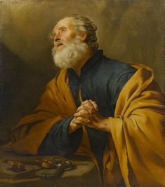 a painting of an old man with a beard