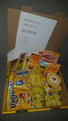 a box filled with lots of different types of snacks