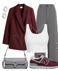 spring outfit🐈‍⬛ Burgundy Clothes Aesthetic, Outfits With Wide Leg Jeans, Winter Outfits Dinner, Burgundy Pants Outfit, Outfit Ideas For School Fall, Classy Trendy Outfits, Women Cute Outfits, Dinner Outfit Winter, School Fall Outfits