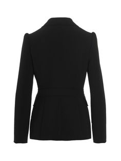 Single-breasted blazer with belt detail, front buckle and buttons. Composition: 89% polyester 11% polyurethane Moschino Belt, Blazer With Belt, Long Sleeve Blazers, White Blazer, Black Blazers, Yoga Wear, Blazers For Women, Outerwear Women, Moschino