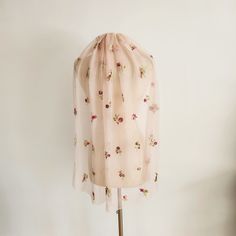 This pale blush pink veil is perfect for the bride that isn't afraid to wear floral statement veil.  This veil has the cutest rose pink sequin flowers throughout with embroidered green and gold leaves. Truly a unique veil for the non-traditional bride Veil comes in multiple lengths and the width is 51" Veil: Attached is a Tulle covered comb made with a strong gold metal comb and will stay snug in your hair   Need your veil sooner? I want everyone to have their dream veil so please message me as Pink Tulle Fabric For Summer Wedding, Statement Veil, Floral Bachelorette, Unique Veil, Pink Veil, Sequin Flowers, Bride Veil, Wedding Veil Accessories, Metal Comb